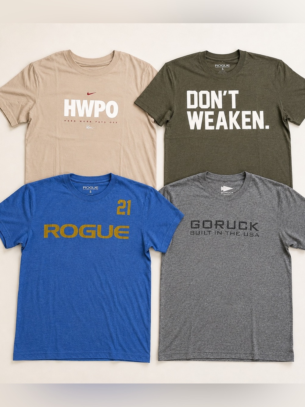 Lot of 4 Rogue/GoRuck/HWPO T-Shirts